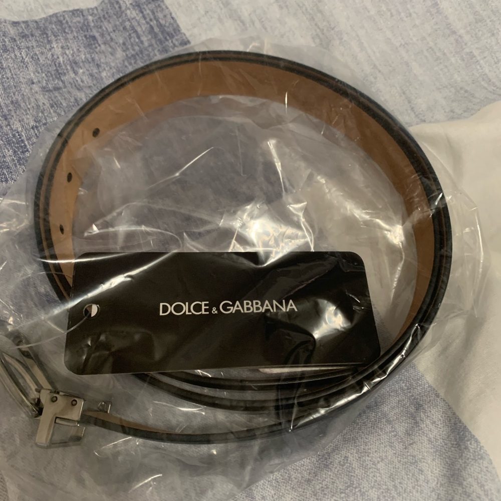 Dolce & Gabbana Black Leather Belt Size 95 NWT